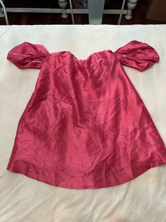 Anthropologie if by sea pink Off The Shoulder barbiecore Dress 38218 - Picture 5 of 12